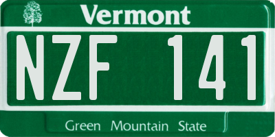 VT license plate NZF141