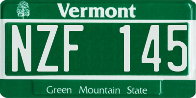 VT license plate NZF145