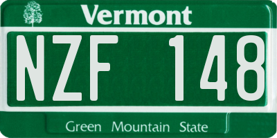 VT license plate NZF148
