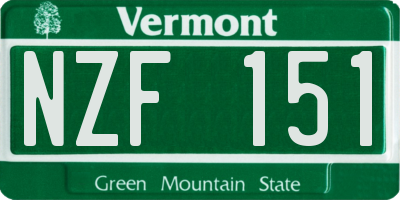VT license plate NZF151