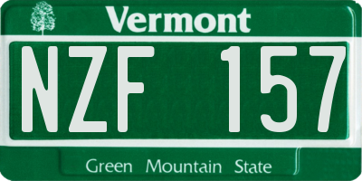 VT license plate NZF157