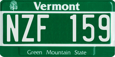 VT license plate NZF159