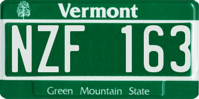 VT license plate NZF163