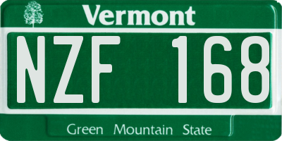 VT license plate NZF168