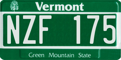 VT license plate NZF175