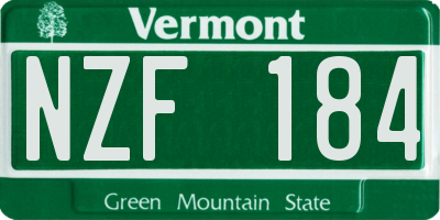 VT license plate NZF184