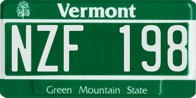 VT license plate NZF198