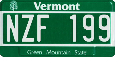 VT license plate NZF199