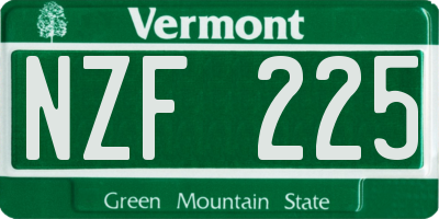 VT license plate NZF225