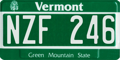 VT license plate NZF246