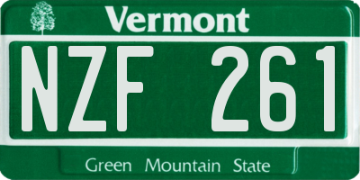 VT license plate NZF261