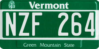 VT license plate NZF264