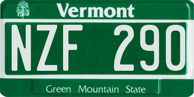 VT license plate NZF290