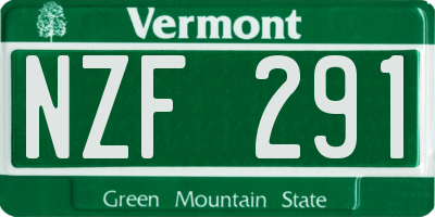 VT license plate NZF291