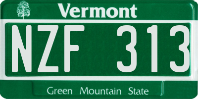 VT license plate NZF313