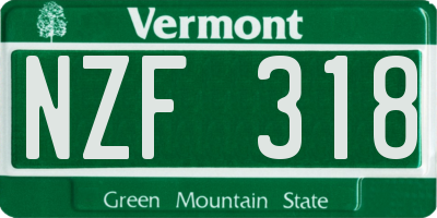 VT license plate NZF318