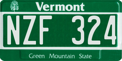VT license plate NZF324