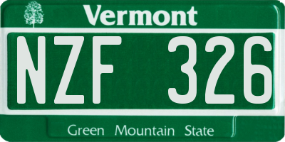 VT license plate NZF326