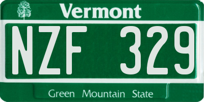 VT license plate NZF329