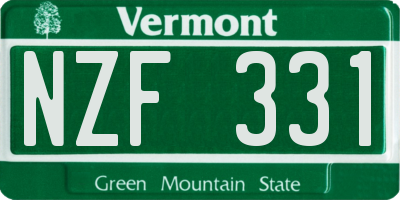 VT license plate NZF331