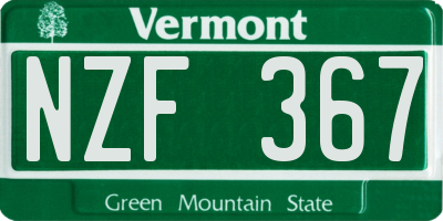VT license plate NZF367