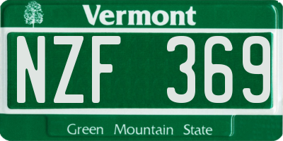 VT license plate NZF369