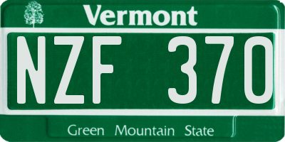 VT license plate NZF370