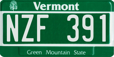 VT license plate NZF391