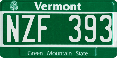 VT license plate NZF393