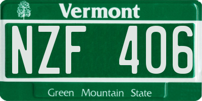 VT license plate NZF406
