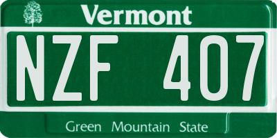 VT license plate NZF407