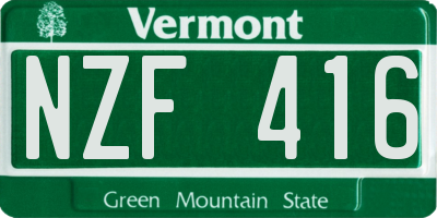 VT license plate NZF416