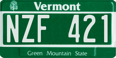 VT license plate NZF421