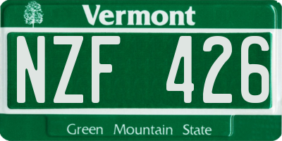 VT license plate NZF426