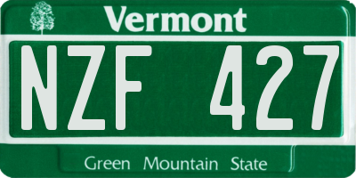 VT license plate NZF427