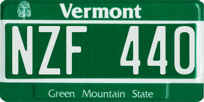 VT license plate NZF440