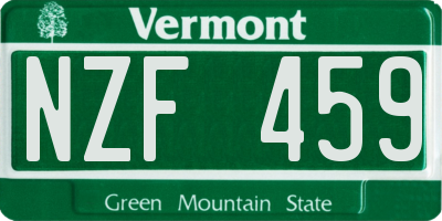 VT license plate NZF459