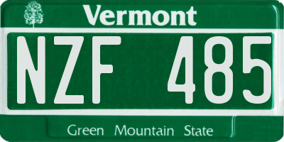 VT license plate NZF485