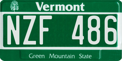 VT license plate NZF486