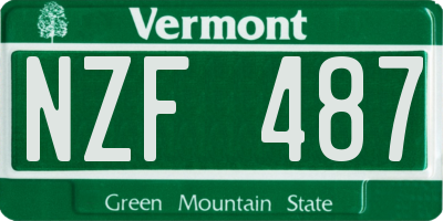 VT license plate NZF487