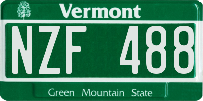 VT license plate NZF488