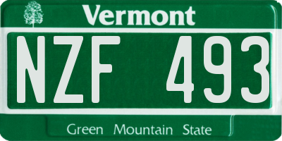 VT license plate NZF493