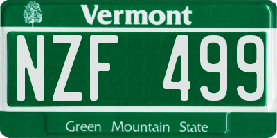 VT license plate NZF499