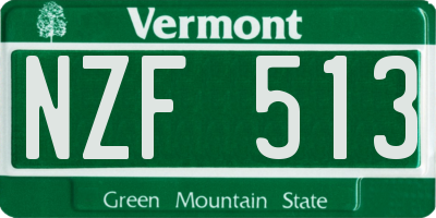 VT license plate NZF513