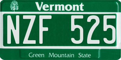 VT license plate NZF525