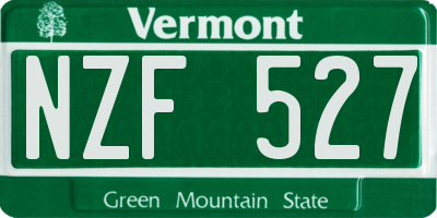 VT license plate NZF527