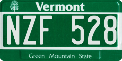 VT license plate NZF528