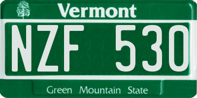 VT license plate NZF530