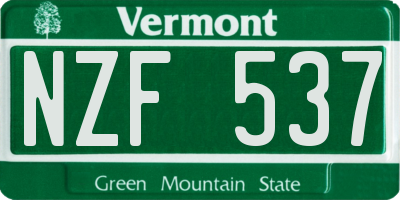VT license plate NZF537