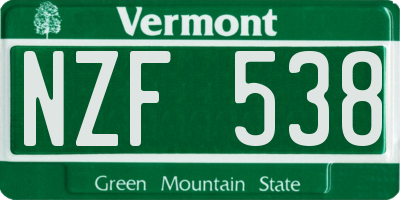 VT license plate NZF538